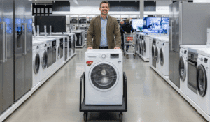 Lavavaunu kodinkoneliikkeessä.